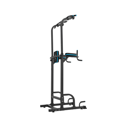 Rebel Active Multifunctioneel Pull Up Station en Krachtstation - Hoogteverstelling - Fitnessapparatuur Dip Station Verstelbaar 130kg - Zwart