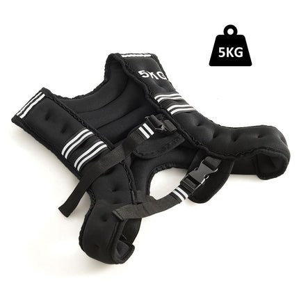 Trendmix Verstelbaar Gewichtsvest Weight vest 5 kg Sportvest - Reflectoren - Verstelbanden Zwart