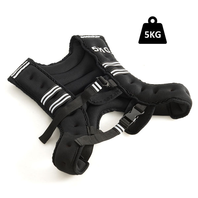Trendmix Verstelbaar Gewichtsvest Weight vest 5 kg Sportvest - Reflectoren - Verstelbanden Zwart