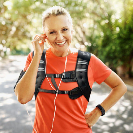 Trendmix Verstelbaar Gewichtsvest Weight vest 5 kg Sportvest - Reflectoren - Verstelbanden Zwart