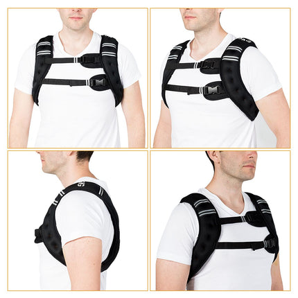 Trendmix Verstelbaar Gewichtsvest Weight vest 5 kg Sportvest - Reflectoren - Verstelbanden Zwart