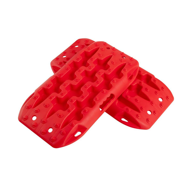 Trendmix Auto Gripplaten 2 Stuks - Starthulp Bandenladder Tractiemat voor Auto, Campers en Vrachtwagens Rood 58 x 31 x 6 cm - Modder Sneeuw Zand Greepplaten