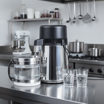 Lafomed Waterdestilleerder – 4L – RVS – Glazen Kan – 750W – Compact & stil destilleerapparaat voor zuiver water