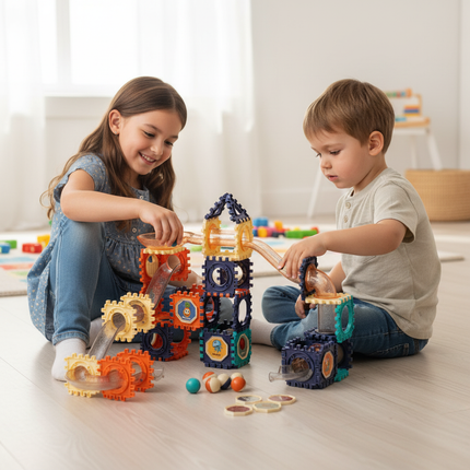 110-delige Knikkerbaan Marble Run Bouwset – 3D Bouwen – Educatief Speelgoed – Vanaf 3 Jaar – Kleurrijk Kunststof
