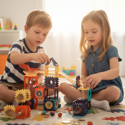 110-delige Knikkerbaan Marble Run Bouwset – 3D Bouwen – Educatief Speelgoed – Vanaf 3 Jaar – Kleurrijk Kunststof