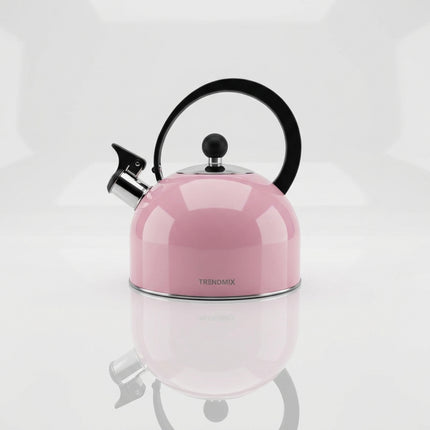 Trendmix Fluitketel Roze 2,5 Liter – Lichtgewicht RVS – Cool-Touch Handvat – Geschikt Voor Inductie, Gas En Alle Warmtebronnen