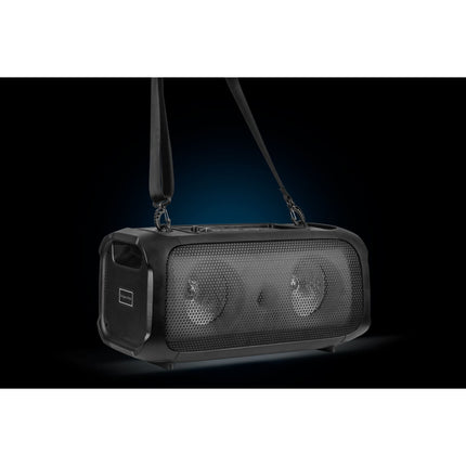 Krüger & Matz Draadloze Draagbare Bluetooth DJ Party Speaker - RGB Verlichting - Draadloze microfoon - Geluidseffecten - 30W - Zwart