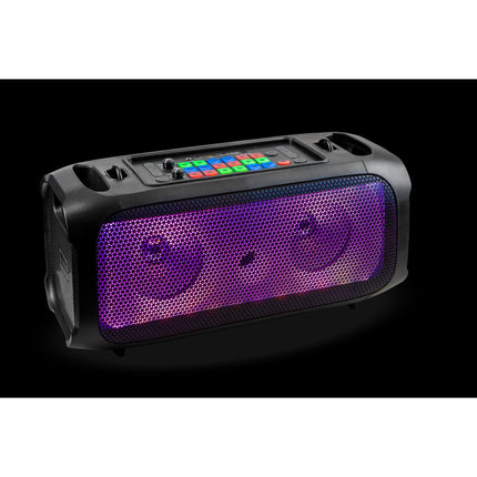 Krüger & Matz Draadloze Draagbare Bluetooth DJ Party Speaker - RGB Verlichting - Draadloze microfoon - Geluidseffecten - 30W - Zwart