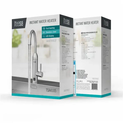Teesa Doorstroomverwarmer Keuken – Elektrische Warmwaterkraan 3500W – RVS – LED Display – Aanrechtmontage