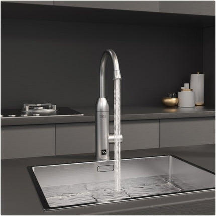 Teesa Doorstroomverwarmer Keuken – Elektrische Warmwaterkraan 3500W – RVS – LED Display – Aanrechtmontage