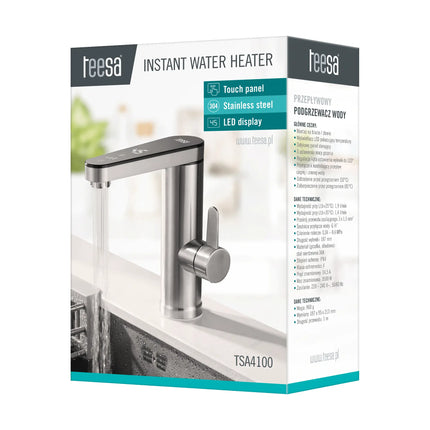 Teesa Elektrische Kraan Met Doorstroomverwarmer Smart Heater - Warmwaterkraan - Waterboiler - Keukenkraan - RVS