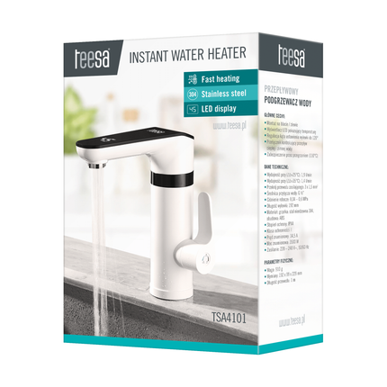 Teesa Elektrische Kraan Met Doorstroomverwarmer Smart Heater - Warmwaterkraan - Waterboiler - Keukenkraan - Wit