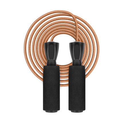 Rebel Active Leren Sport Springtouw 2,8 m - Verstelbaar Fitness Boksspringtouw - Leren Springtouw