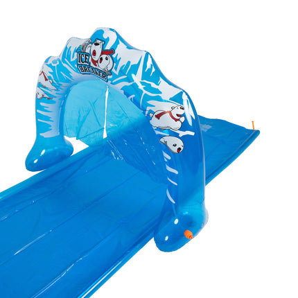 Sunclub Waterglijbaan 5 Meter – Opblaasbare Buikschuifbaan met Sproeiers en Glide Board