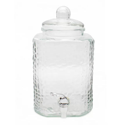 Drankdispenser 5,5 Liter met Kraantje en Deksel – Glazen Waterdispenser – Limonadedispenser voor Sap, IJsthee & Cocktails