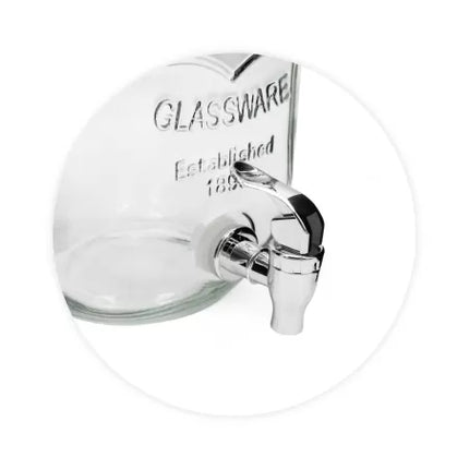 Drankdispenser 4 Liter met Kraantje en Houten Standaard – Glazen Sapdispenser – Limonadedispenser voor Water, Sap & IJsthee