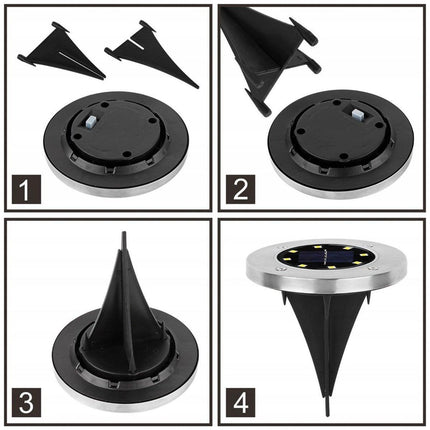 Solar Prikspots Tuinverlichting - Grondverlichting Tuinspots - Schemersensor Warm Wit - Oplaadbare Batterijen - 4 stuks