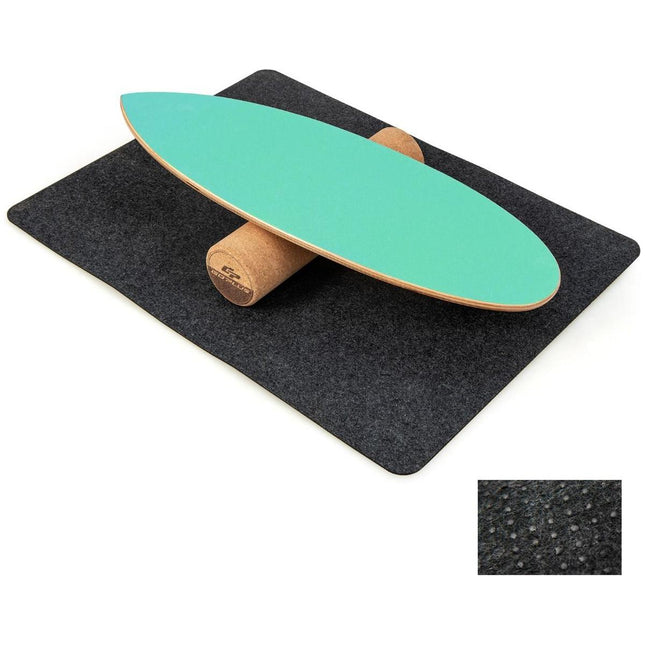 Trendmix Balance Board Houten Balans Trainer Trickboard - Incl. Kurkrol En Viltmat - Maximale Draaggewicht 227kg - Balansbord Met 8 Geperste Houtlagen