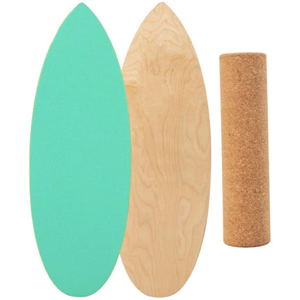 2de kansje Trendmix Balance Board Houten Balans Trainer Trickboard - Incl. Kurkrol En Viltmat - Maximale Draaggewicht 227kg - Balansbord Met 8 Geperste Houtlagen