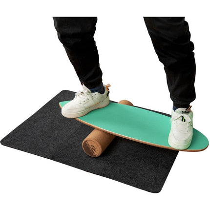 2de kansje Trendmix Balance Board Houten Balans Trainer Trickboard - Incl. Kurkrol En Viltmat - Maximale Draaggewicht 227kg - Balansbord Met 8 Geperste Houtlagen