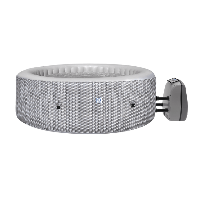 Opblaasbare Jacuzzi 6 Personen – Spa voor Buiten – Hydromassage – Verwarming tot 42°C – 204 x 70 cm – Zilver