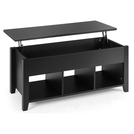 Trendmix Multifunctionele Salontafel Uitklapbaar Zwart 105 x 52 x 49/63 cm - Houten Lift-Top Koffietafel - In Hoogte Verstelbare Woonkamer Tafel Met Verborgen Opbergruimte