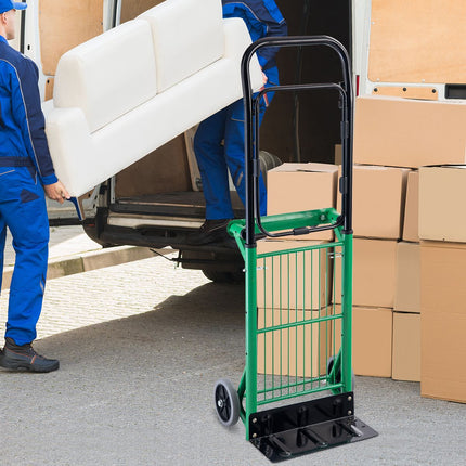 Trendmix 2 in 1 Opvouwbare Steekwagen - Transportwagen - Bandwagen -  Tot 90 kg Belastbaar - 63 x 42 x 75 cm Groen