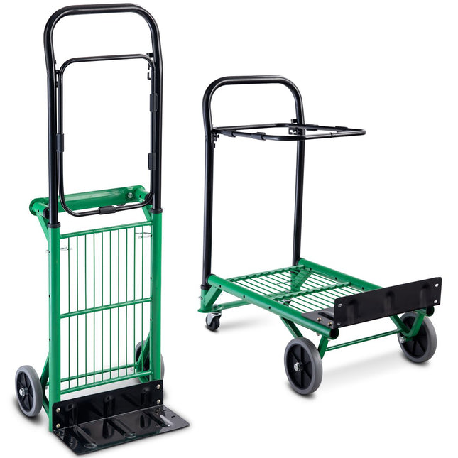 Trendmix 2 in 1 Opvouwbare Steekwagen - Transportwagen - Bandwagen -  Tot 90 kg Belastbaar - 63 x 42 x 75 cm Groen