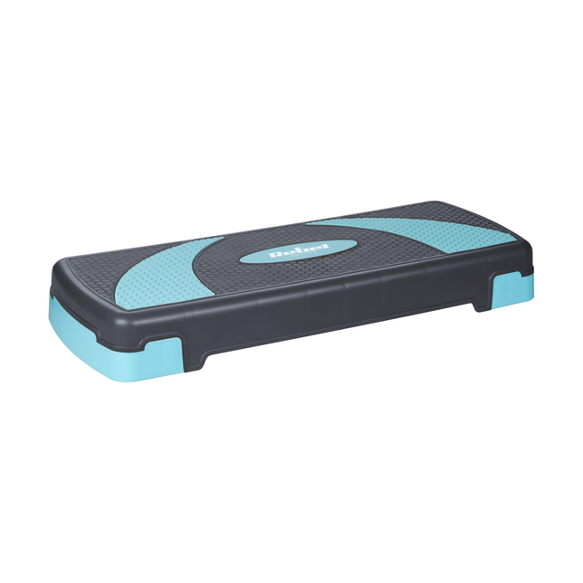 Rebel Active Fitness Stepper - Aerobics Step In Hoogte Verstelbaar Tot 20 Cm  - Stepper Stepbank Fitnessstep - Grijs Blauw