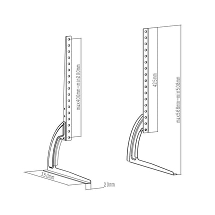 Cabletech Universele TV poten voor televisies van 27" tot 60" inch - Tafelstandaard Beugel voor TV - Zwart