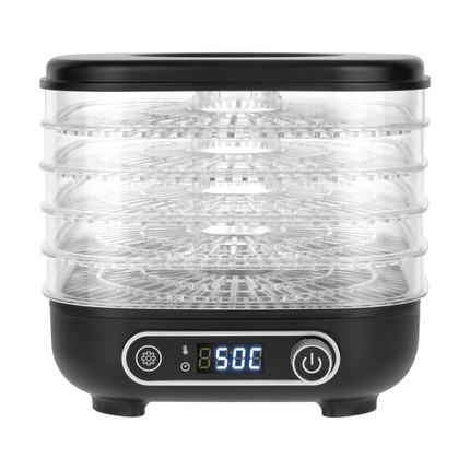 Teesa Voedseldroger 300W – Voedsel Dehydrator met 5 Kunststof Droogrekken – Digitale Timer & Temperatuurregeling – Voor Fruit, Groenten, Kruiden & Paddenstoelen – Compacte Droogmachine met Warme Luchtcirculatie