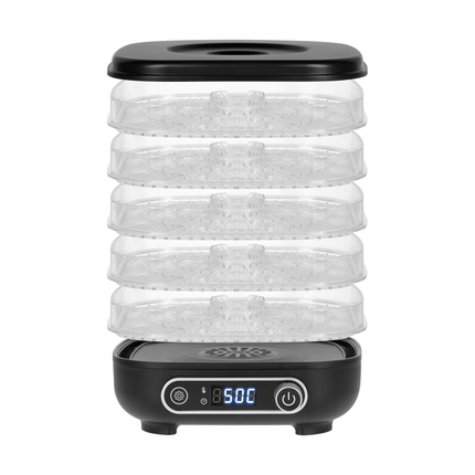 Teesa Voedseldroger 300W – Voedsel Dehydrator met 5 Kunststof Droogrekken – Digitale Timer & Temperatuurregeling – Voor Fruit, Groenten, Kruiden & Paddenstoelen – Compacte Droogmachine met Warme Luchtcirculatie