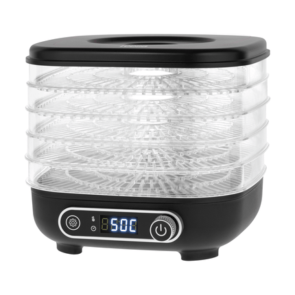 Teesa Voedseldroger 300W – Voedsel Dehydrator met 5 Kunststof Droogrekken – Digitale Timer & Temperatuurregeling – Voor Fruit, Groenten, Kruiden & Paddenstoelen – Compacte Droogmachine met Warme Luchtcirculatie