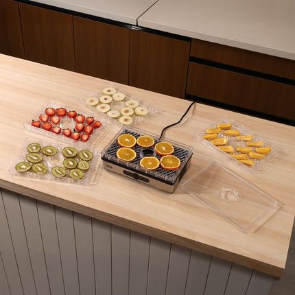 Teesa Voedsel Dehydrator 400W – 5 Transparante Droogrekken voor Paddenstoelen, Groenten & Fruit – Digitale Display met Thermostaat & Timer – Warme Lucht Circulatie – Efficiënte Voedsel Droger voor Thuis