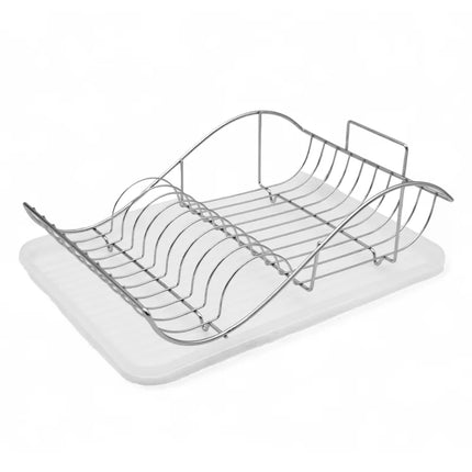 Afdruiprek RVS met Lekbak – Afwasrek voor Borden, Glazen, Mokken en Servies – Zilver – MH-311069C