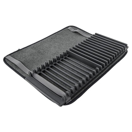 Opvouwbaar Afdruiprek met Absorberende Mat – Afwasrek voor Borden en Glazen – Ruimtebesparend – 43 x 37 cm