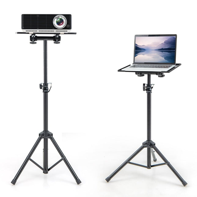 Trendmix Driepoot Projector Statief Met Instelbare Hoogte En Kantelbaar Blad - Laptop - Projector - Muziek - Tablet - 70-118,5CM Zwart