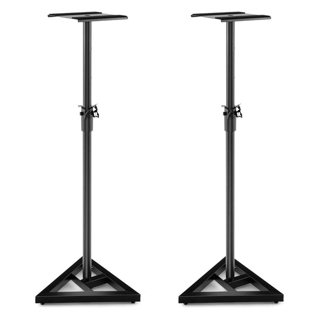Costway Luidspreker statieven In Hoogte Verstelbaar 97-157 cm - Set Van 2 Luidspreker Standaard - Driehoekige Basis - Vierkant Platform - Antislipstickers
