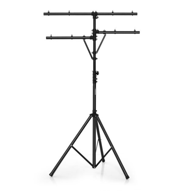 Trendmix LED Lichtstatief Voor 8 Lampen - Verstelbare Hoogte Draagbaar T Bar Podium Verlichting 186-351 cm - Zwart