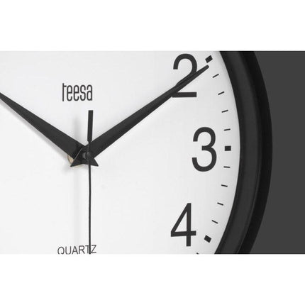 Teesa TSA0037B Analoge Wandklok 25 cm Zwart