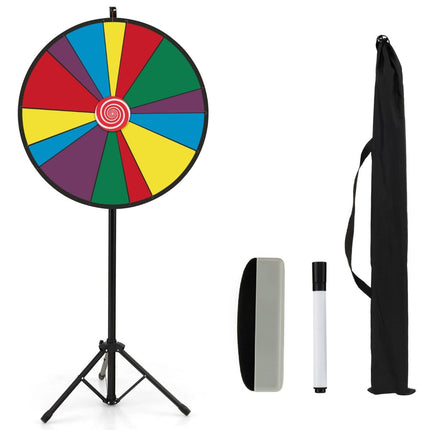 Trendmix Rad van Fortuin Prijswiel - Draairad Met tripod - Draaiwiel Met 14 Schrijfvakken - Gezelschapsspel Loterijspel Ø 76 cm