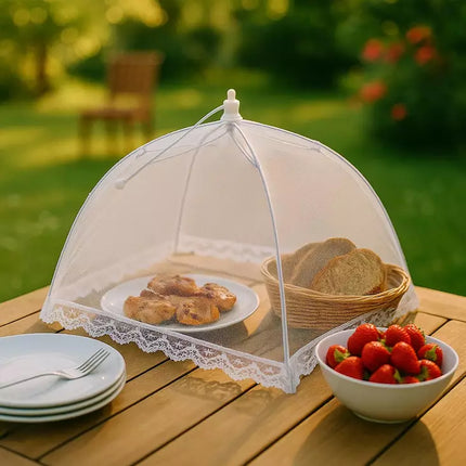 Vliegenkap 45 x 45 cm – Opvouwbare Voedselkap – Foodcover – Voedselbeschermer tegen Insecten – Wit