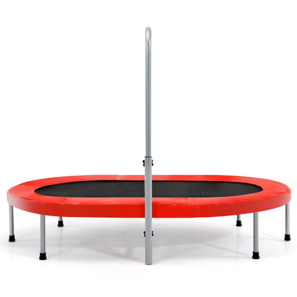 Trendmix XL Dubbele Fitness Trampoline voor 2 personen - 150 kg belasting - Opvouwbare Mini Trampoline Met Verstelbare Leuning - Voor volwassenen en kinderen - 154 x 89 x 92-132 cm - Rood