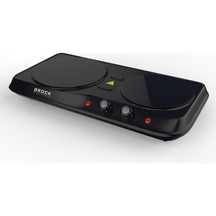 Brock Electronics Compacte Elektrische Kookplaat - Infrarood Kookplaat - 2 Pits - 1200 + 800W - Zwart