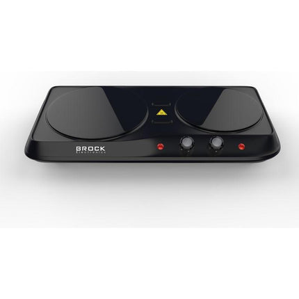 Brock Electronics Compacte Elektrische Kookplaat - Infrarood Kookplaat - 2 Pits - 1200 + 800W - Zwart