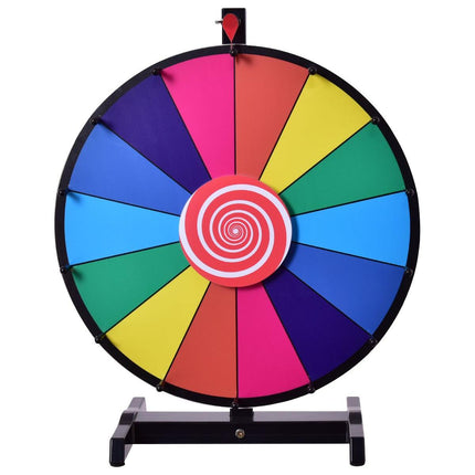 Trendmix Rad van Fortuin Prijswiel - Draairad Met Voetstandaard - Draaiwiel Met 14 Schrijfvakken - Gezelschapsspel Loterijspel Ø 48 cm
