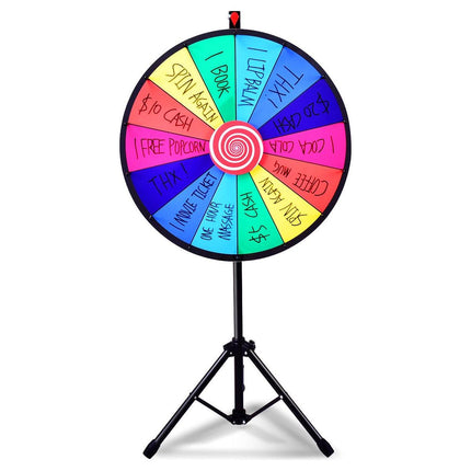 Trendmix Rad van Fortuin - Draairad Met tripod - Draaiwiel Met 14 Schrijfvakken - Gezelschapsspel Loterijspel - Ø 60 cm