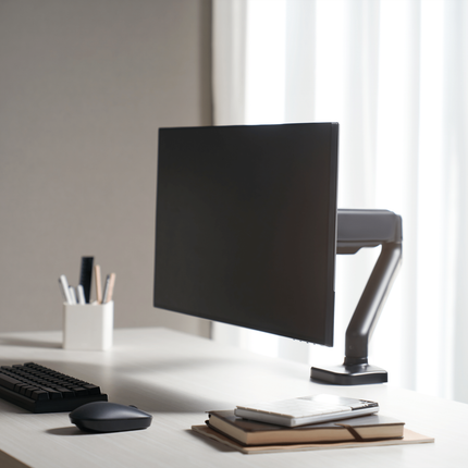 Cabletech Verstelbare Monitorbeugel 17 t/m 32 inch - Draai, Kantel en Zwenkbaar - Bureauklem monitor arm - zwart