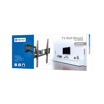 Cabletech Universele verstelbare Televisie Muurbeugel Voor Led Lcd Tv Van 32'' Tot 55'' Inch - Draaibaar en Kantelbaar