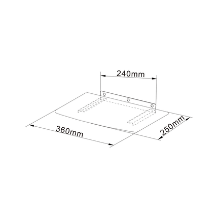Cabletech Wandplank Voor Decorders / Dvd / Blu-ray-spelers / Gameconsoles - Gehard Glas - Max belastbaar gewicht 10Kg - Zwart